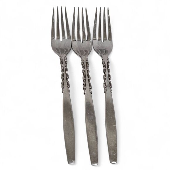 International Lyon Stainless Steel ALHAMBRA Set of 3 Dinner forks MCM Comb. Ship - Picture 1 of 3